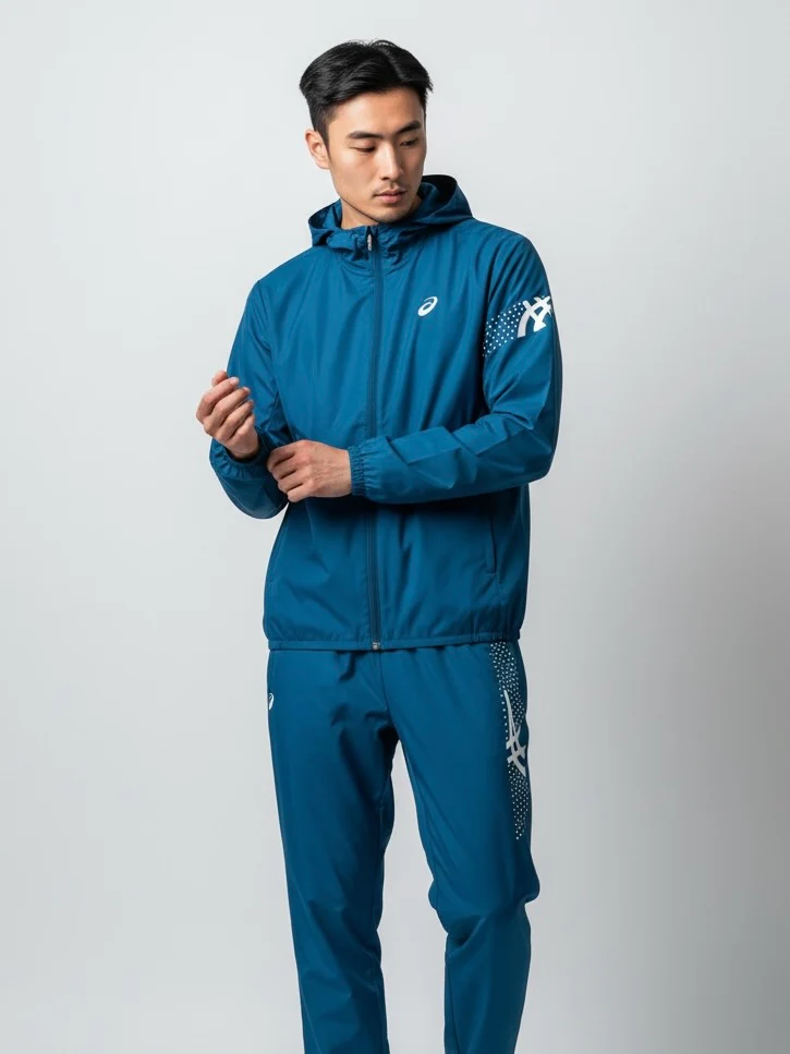 ASICS ICON WINDRUNNER AND ICON PANTS SET - BLUE TEAL - Image 3