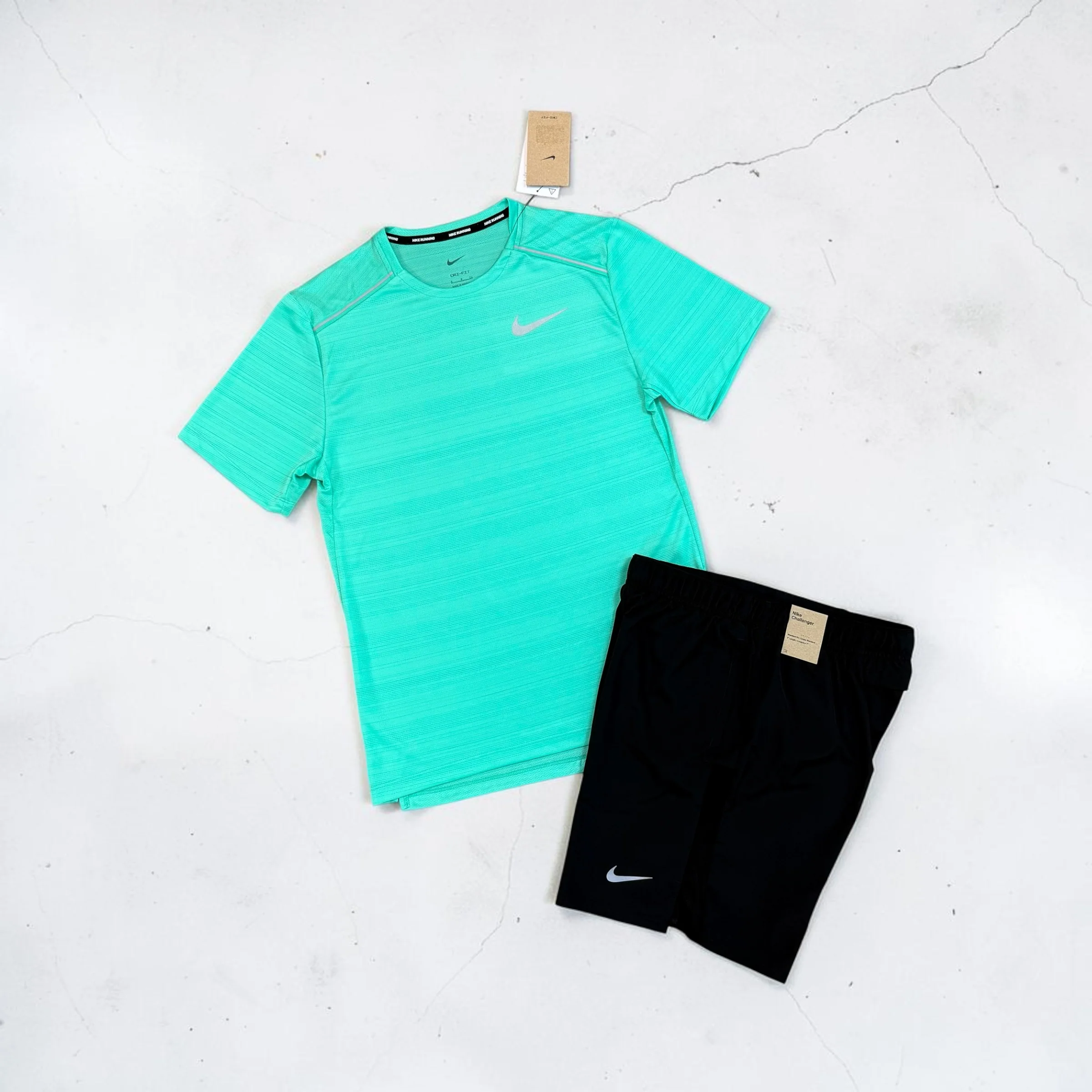 NIKE MILER AND 7” CHALLENGER SHORTS SET - FRESH MINT / BLACK - Image 2